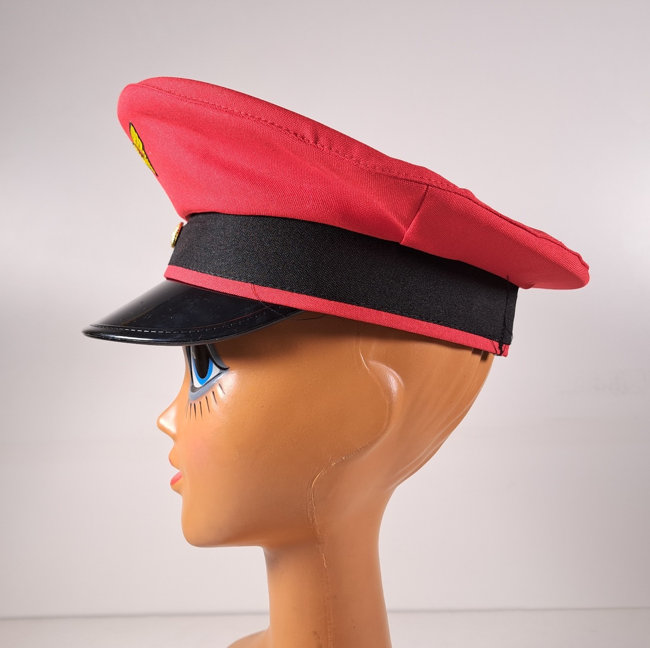 Vorstandsmütze Schaffner Kappe in rot für Kinder