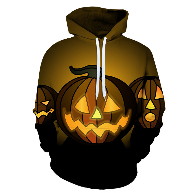 Halloween Hoodie XL  3D Druck Kürbis  (3XL)