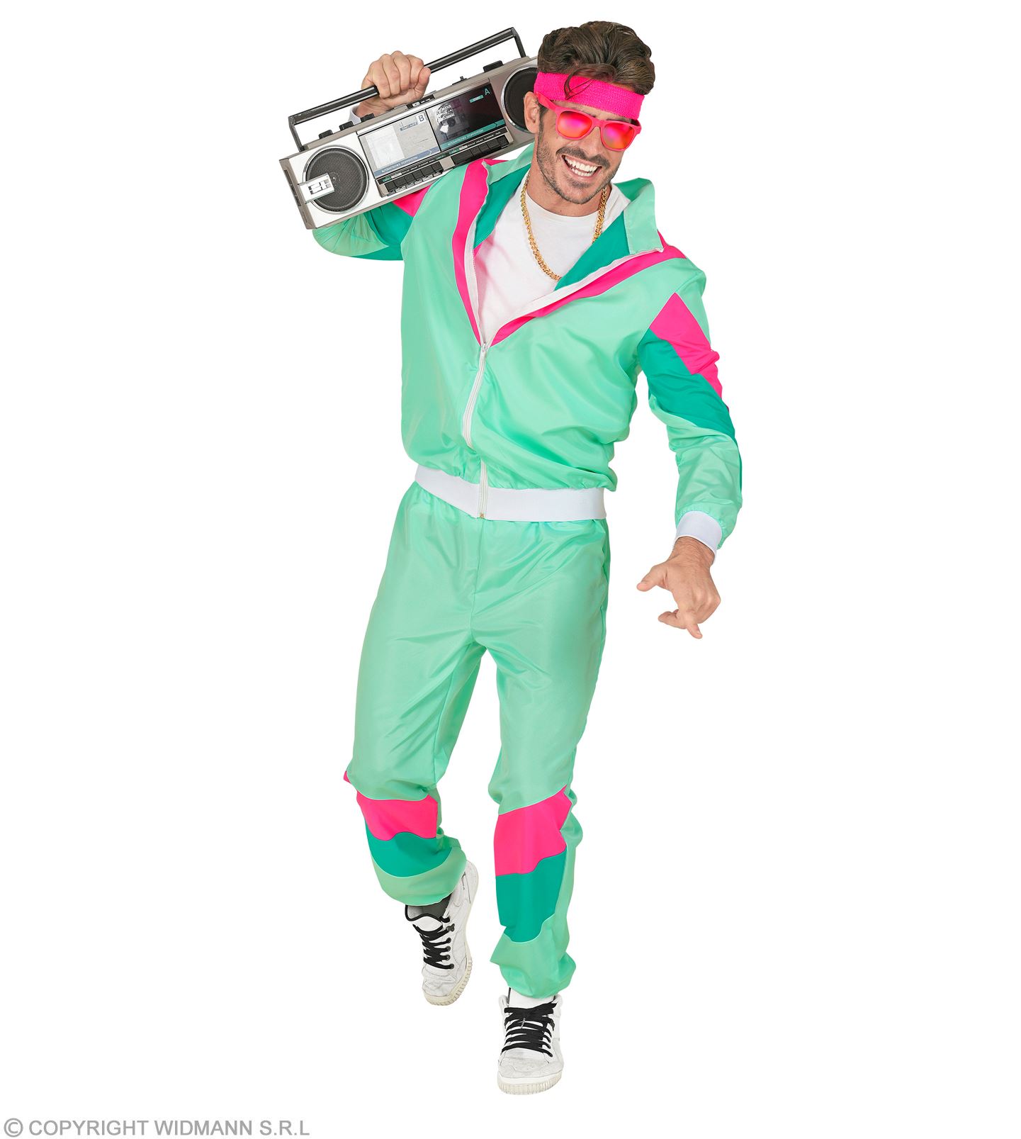 80er Jahre grün Traningsanzug MEDIUM für Damen und Herren