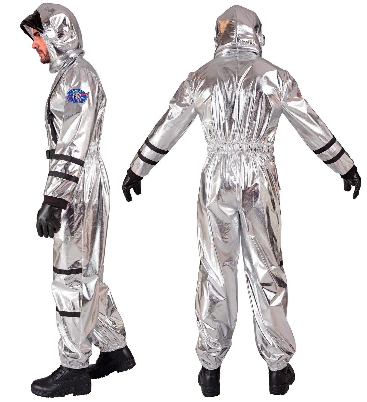 Silber Astronauten Overall SMALL mit Helm