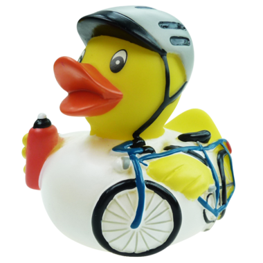 Radler Badeente  8cm mit Fahrrad