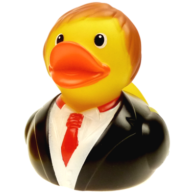 Bräutigam Badeente  8cm schwarz