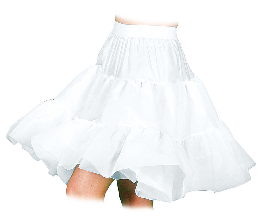 Petticoat knielänge weiss 2lagig Gr. 44/48 *)