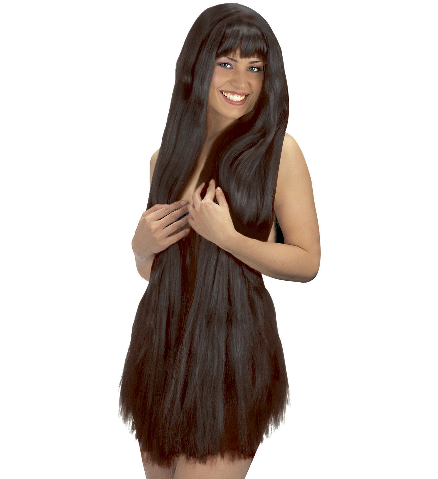 Langhaar Perücke schwarz extra lang ca.100cm