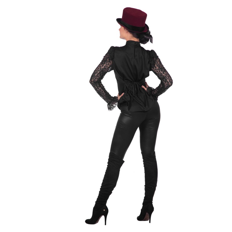 Schwarze Spitzenbluse  Victoria  Gr.38