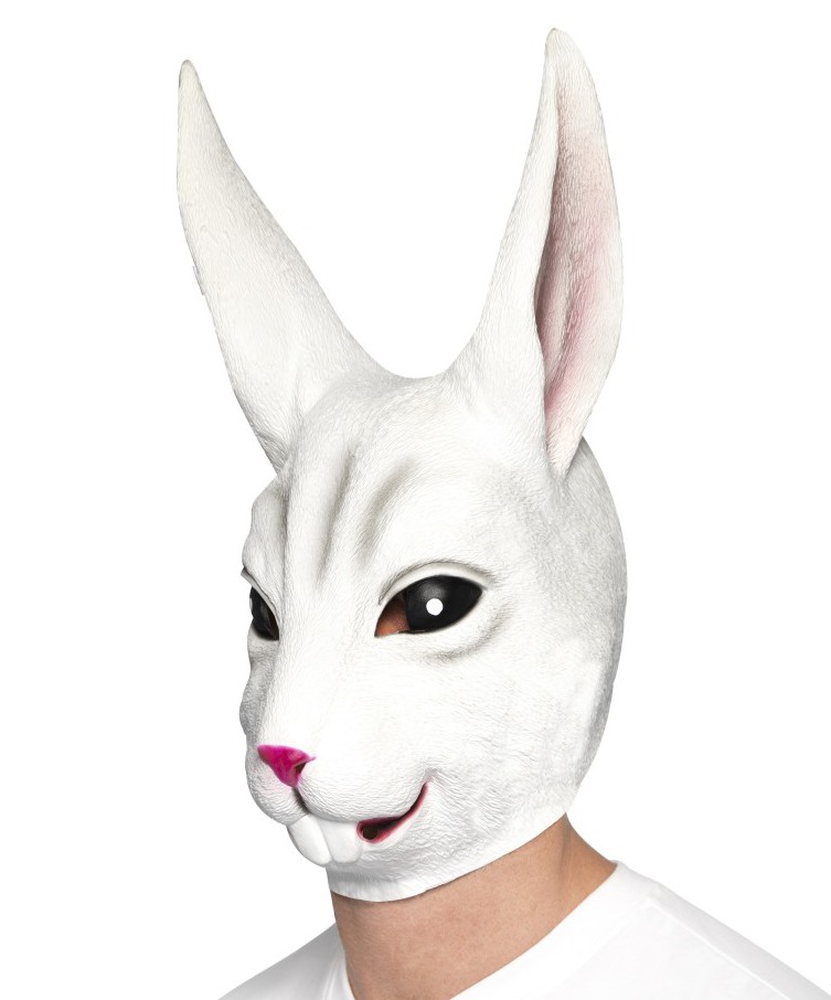 Hasen Maske weiß
