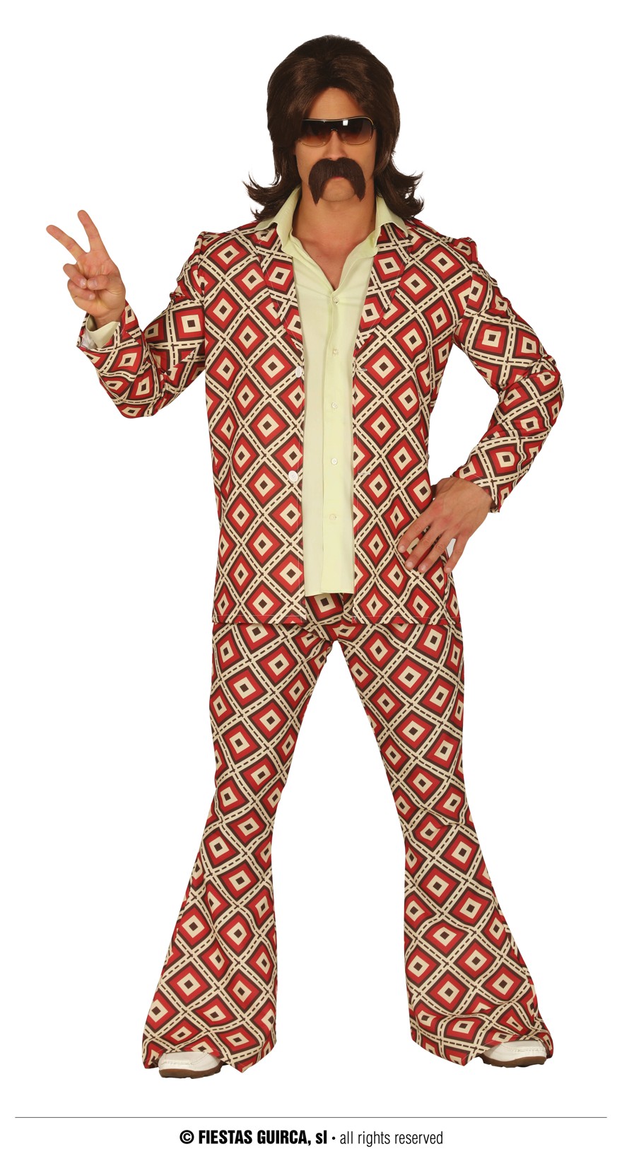 70er Jahre Anzug  52-54  L  Rautenmuster