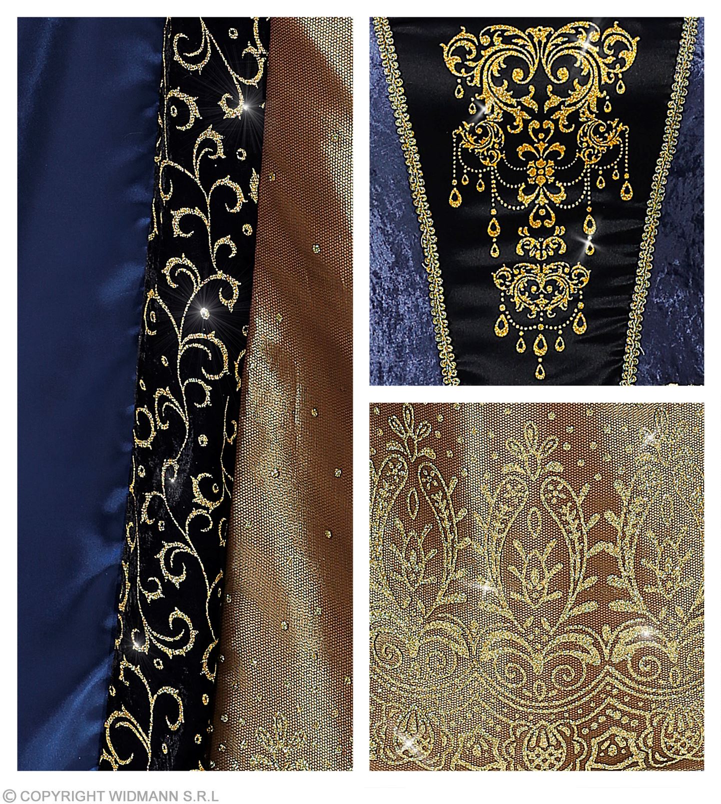 Historisches Kleid SMALL blau-gold