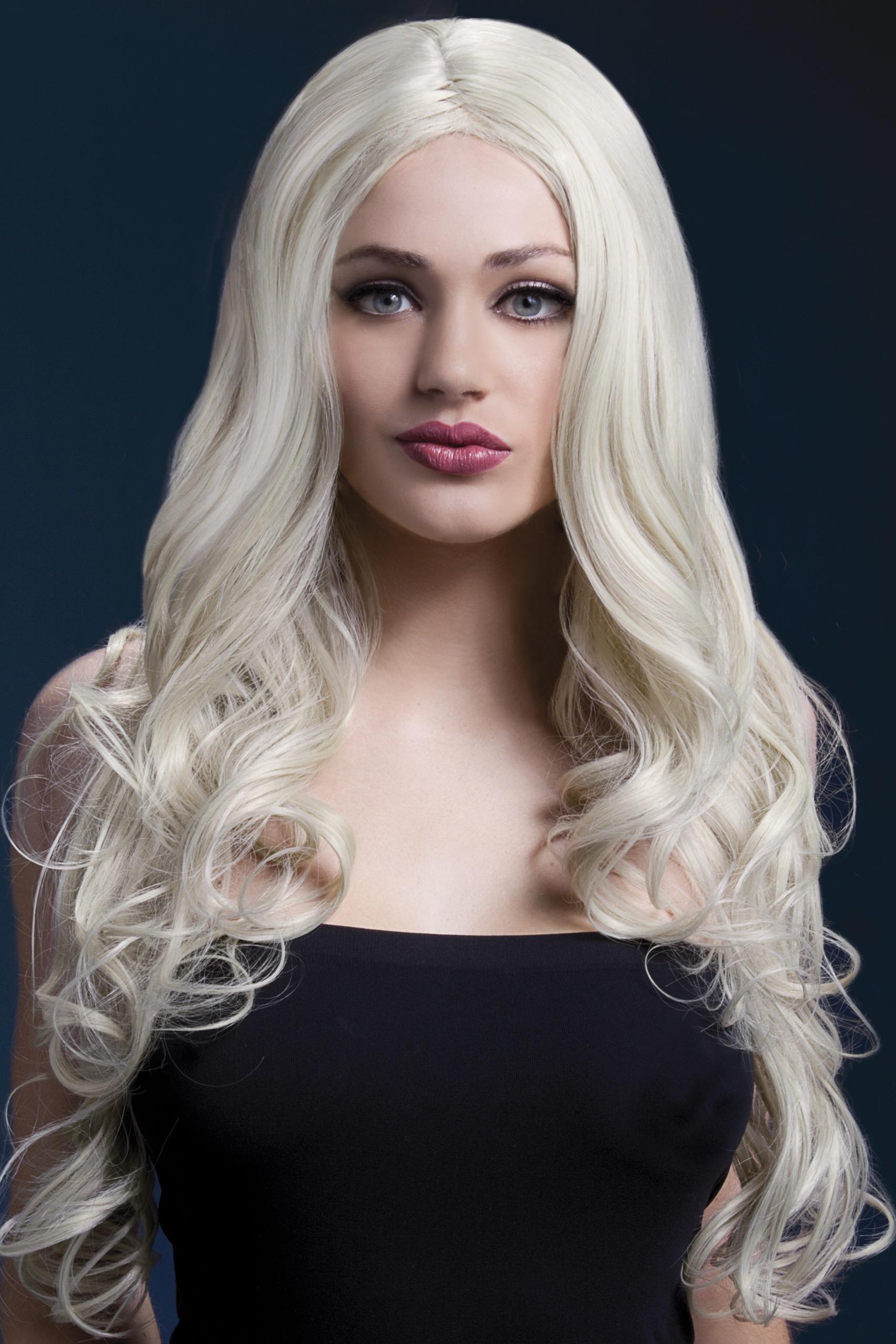 Rhianne langgelockte Perücke blond