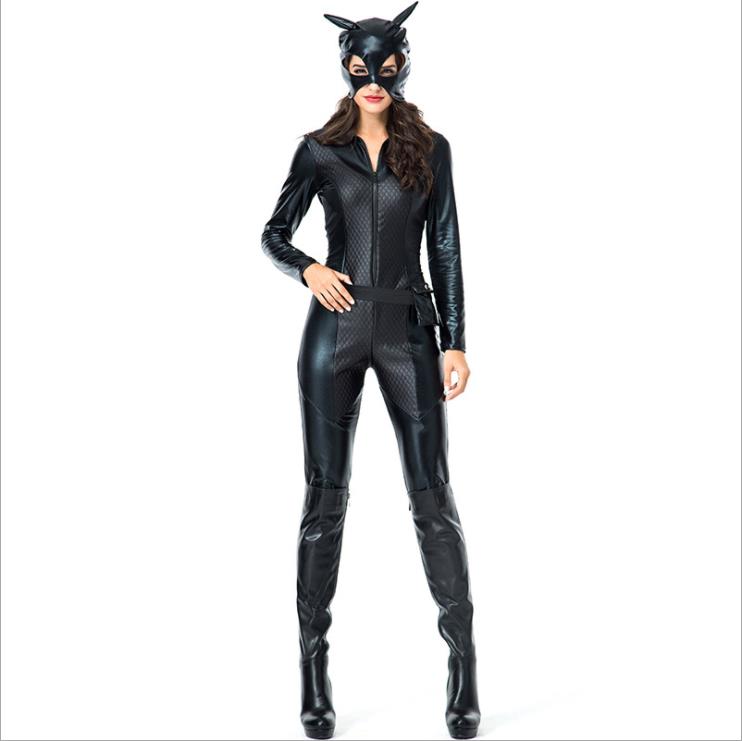 Cat Woman Overall XS mit Gürtel und Maske