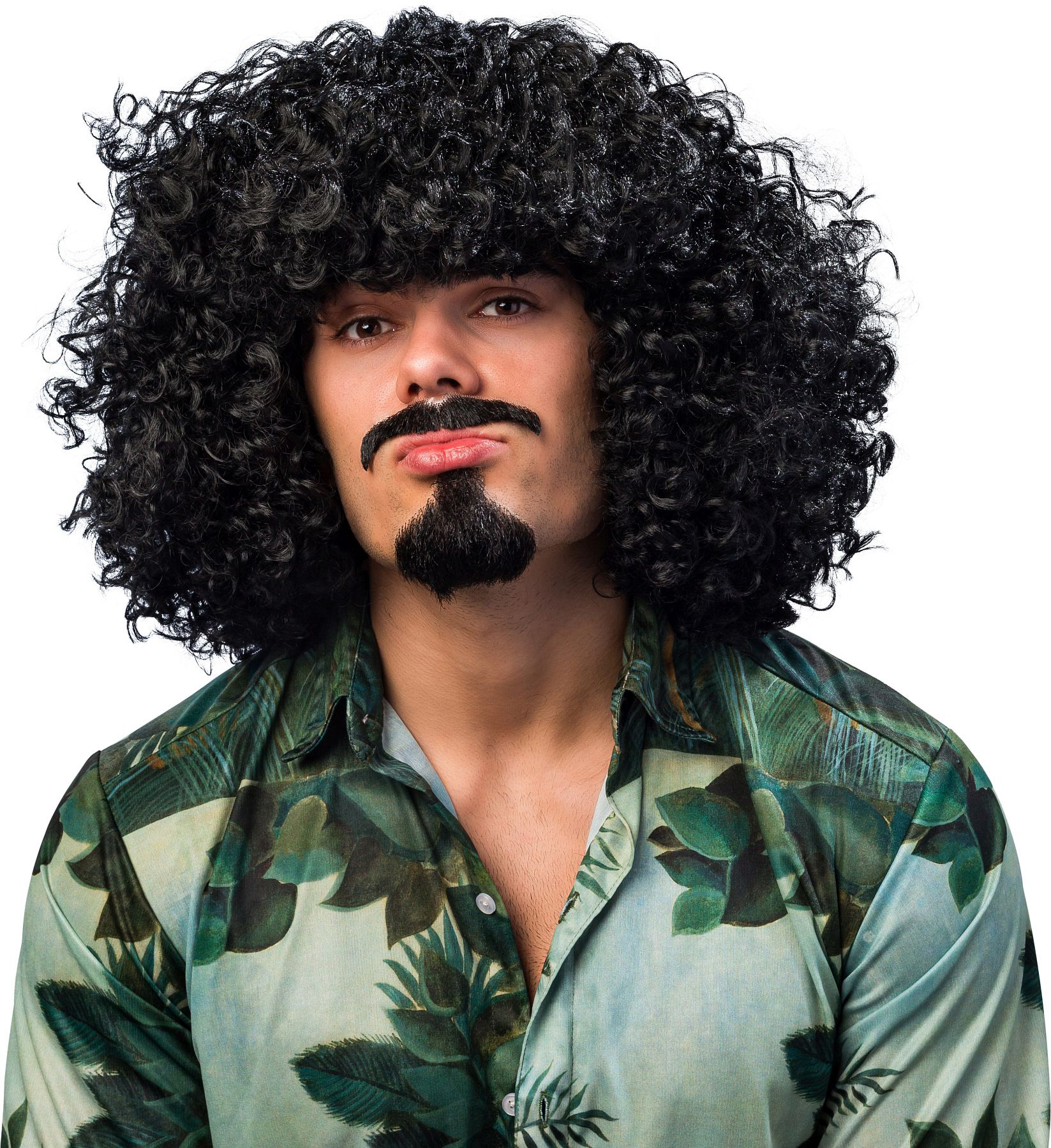 Herren Perücke Afro gelockt schwarz Mike