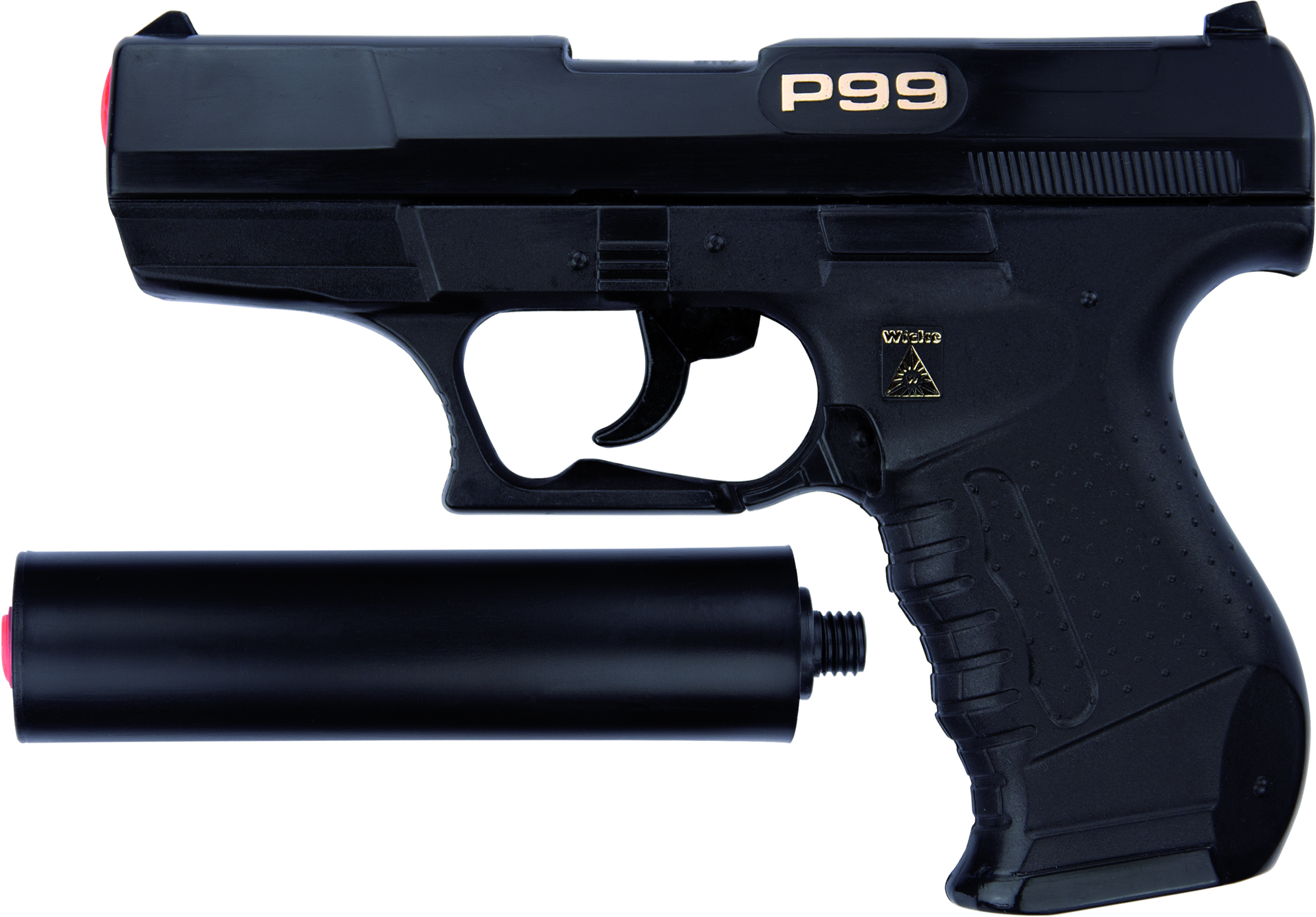 P99 Pistole 25 Schuss mit Schalldämpfer schwarz