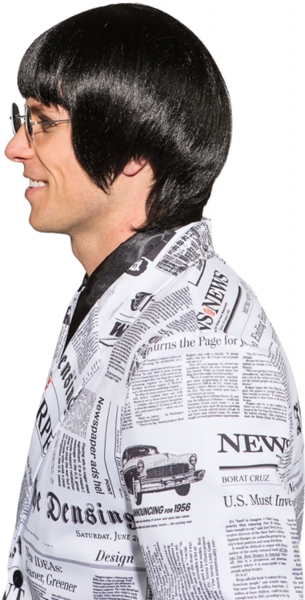 Pilzkopf Perücke schwarz