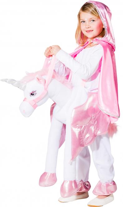 Reitkostüm Einhorn für Kinder weiss-pink