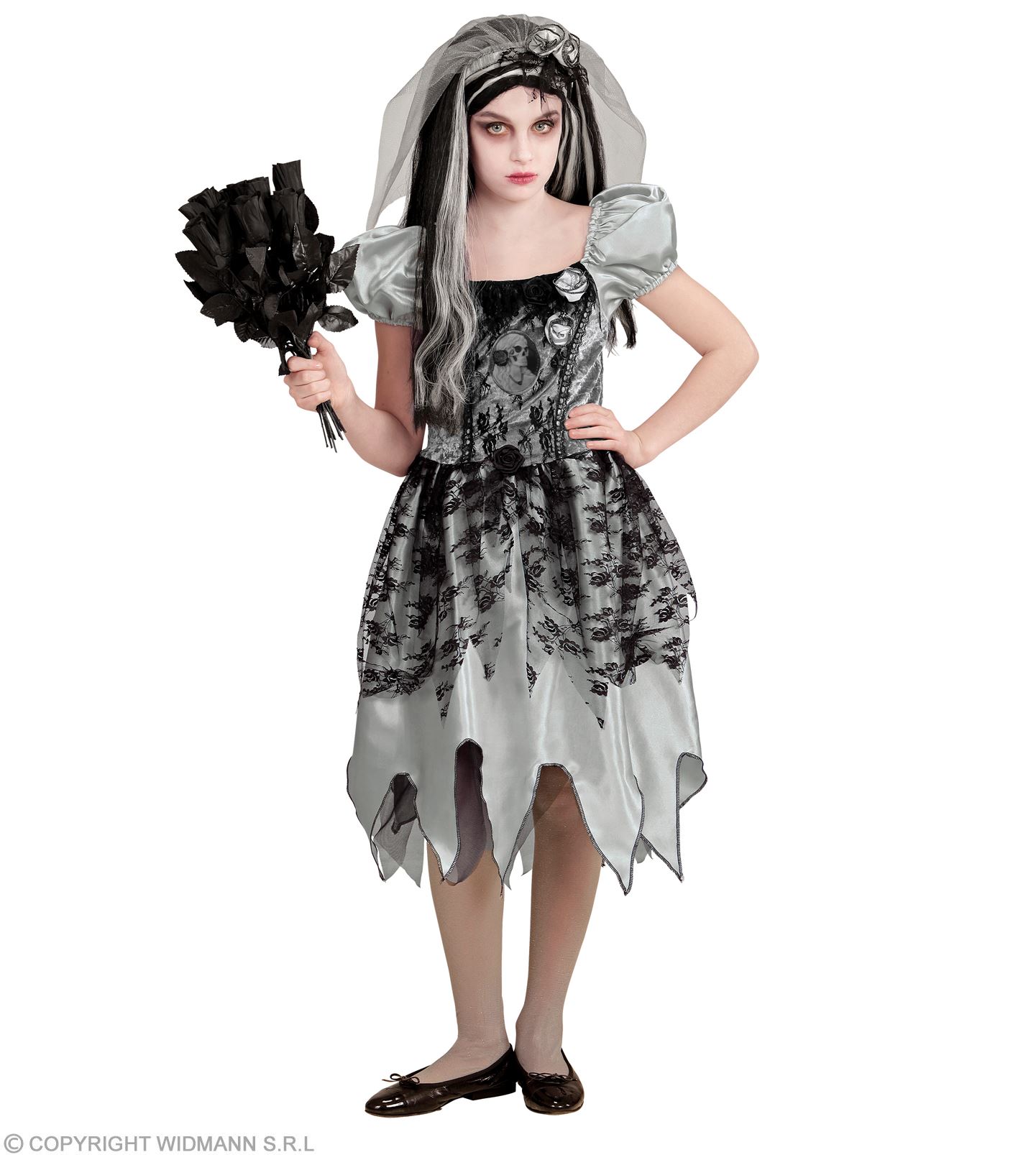 Geisterbraut 140 Kleid m.Schleier