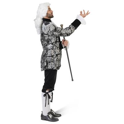 Barock Jacke silber-schwarz 52/54  mit Jabot