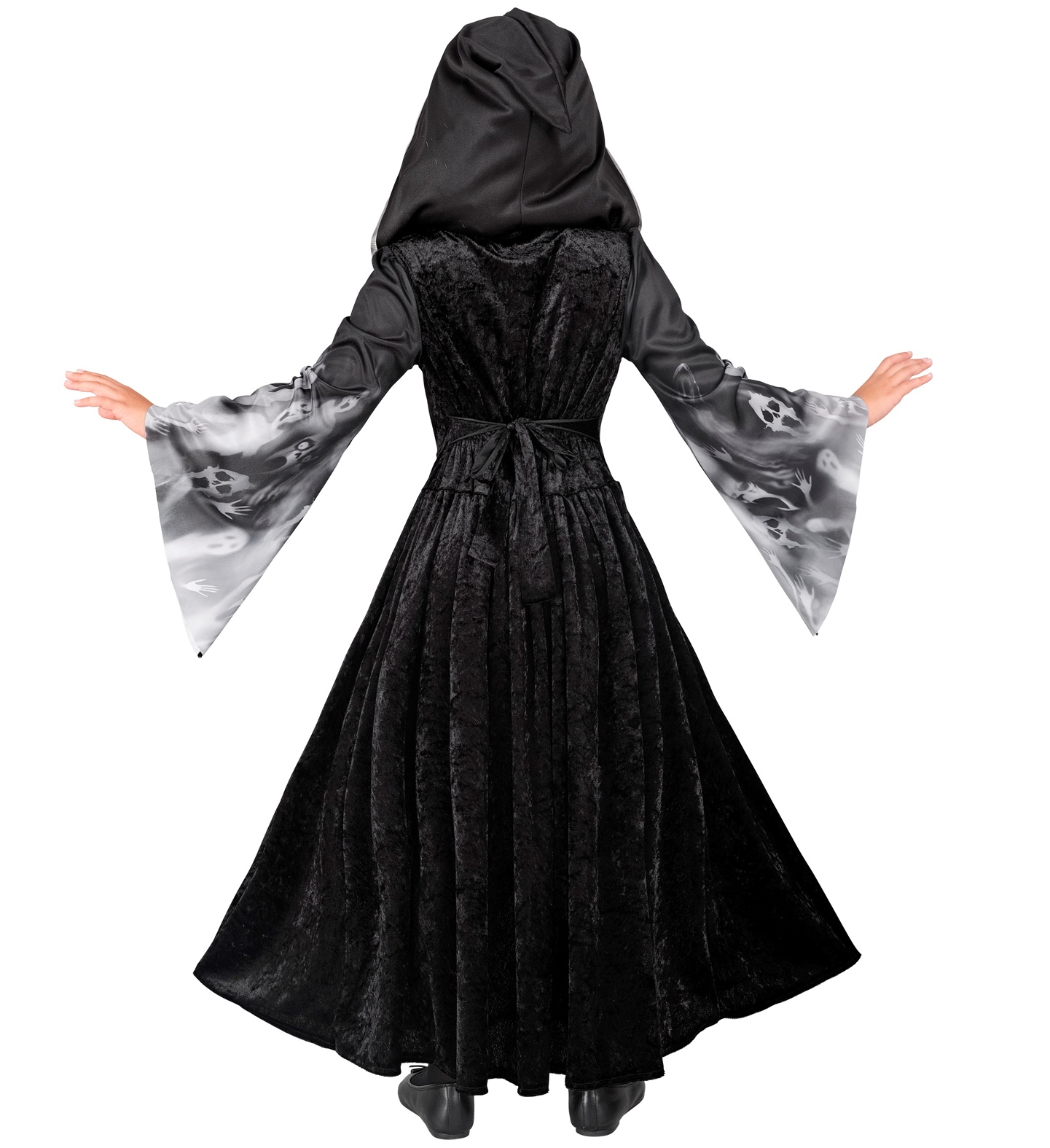 Screaming Kleid mit Kapuze Gr. 158 schwarz-grau
