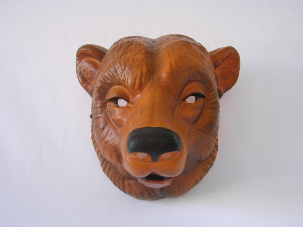 BÄR Maske braun Plastik für Erwachsene