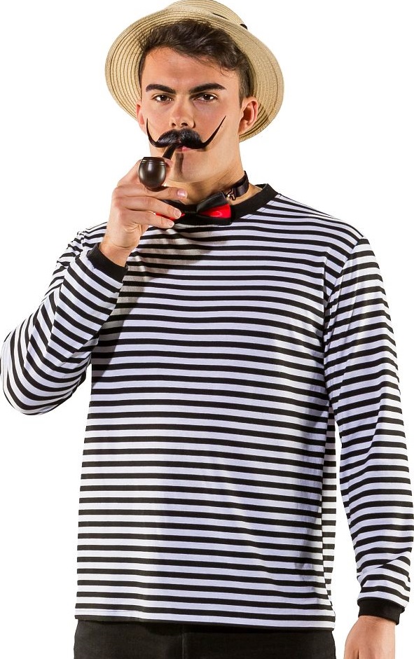 Ringelpulli schwarz-weiß  LARGE