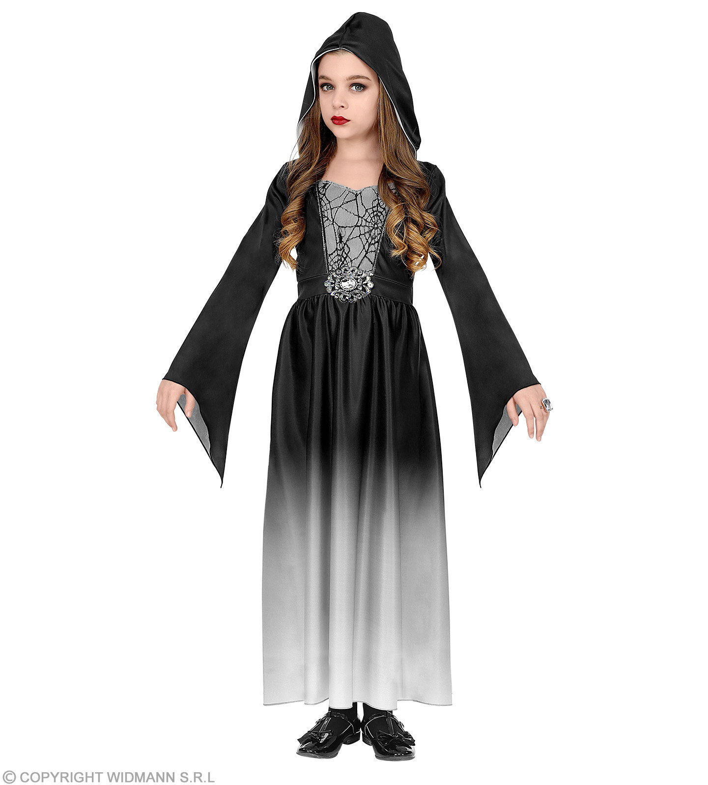 Gothic Girl  Gr.158 graues Kleid mit Kapuze