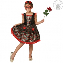 Red Rose Day of the Dead Kleid LARGE für Kinder
