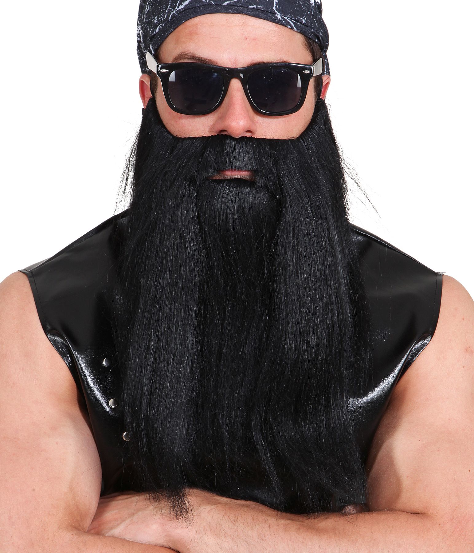 Langer schwarzer Bart glatt
