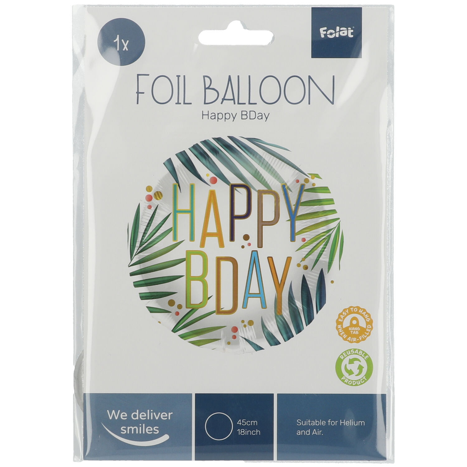 Folienballon HAPPY BDAY  Jungel  45cm