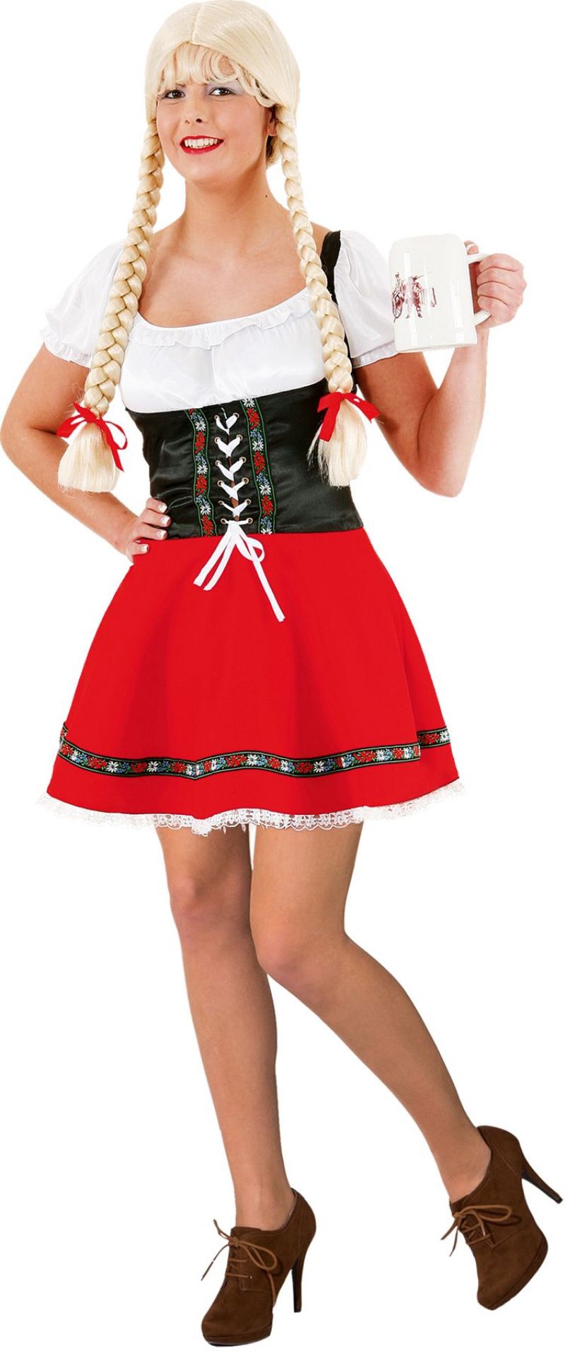 Sexy Dirndl  rot-schw  Gr. 36