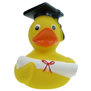 Badeente mit Doktor Hut 8cm