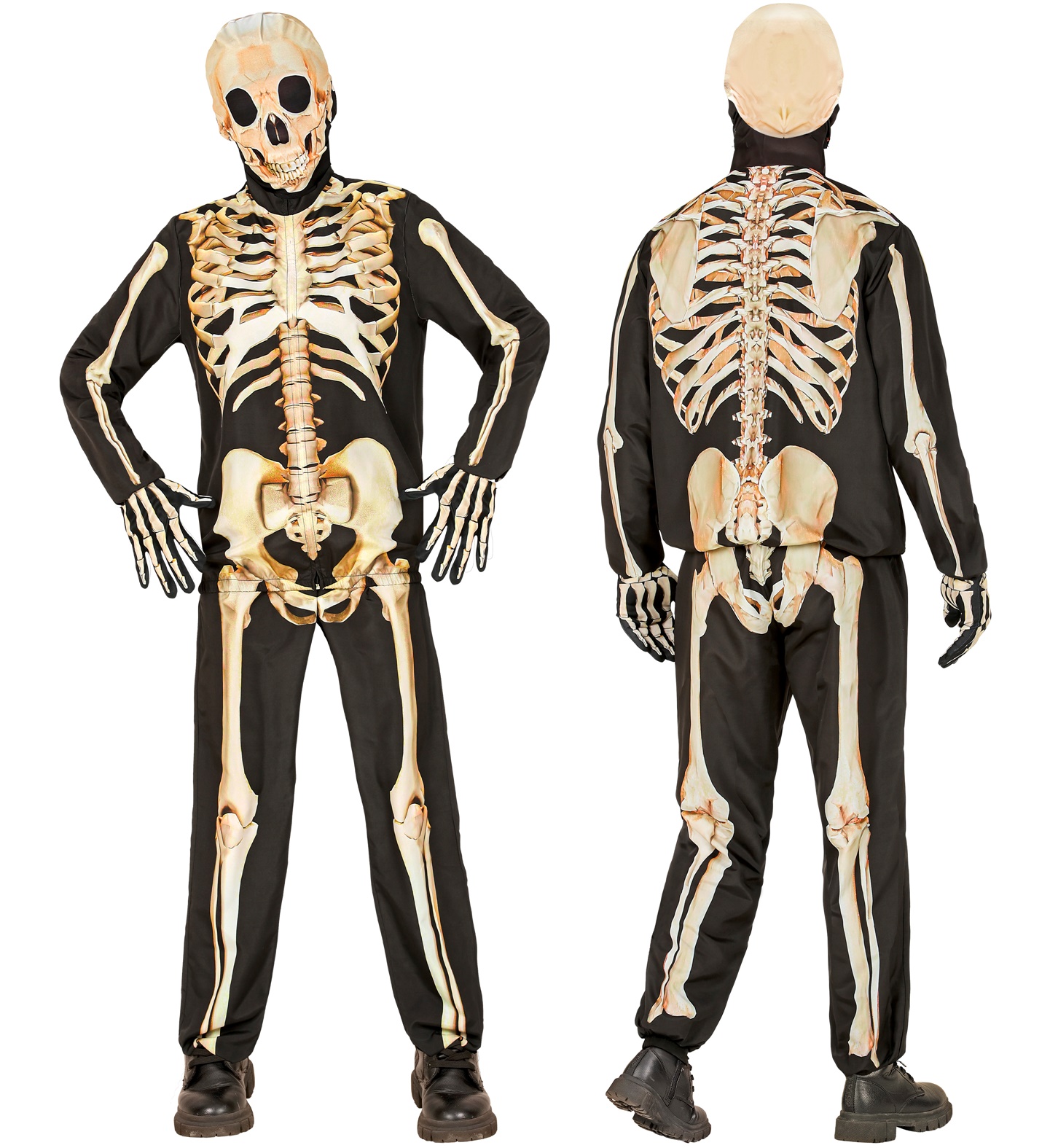Skelett Kostüm Gr.140  Oberteil,Hose,Maske,Handschuhe