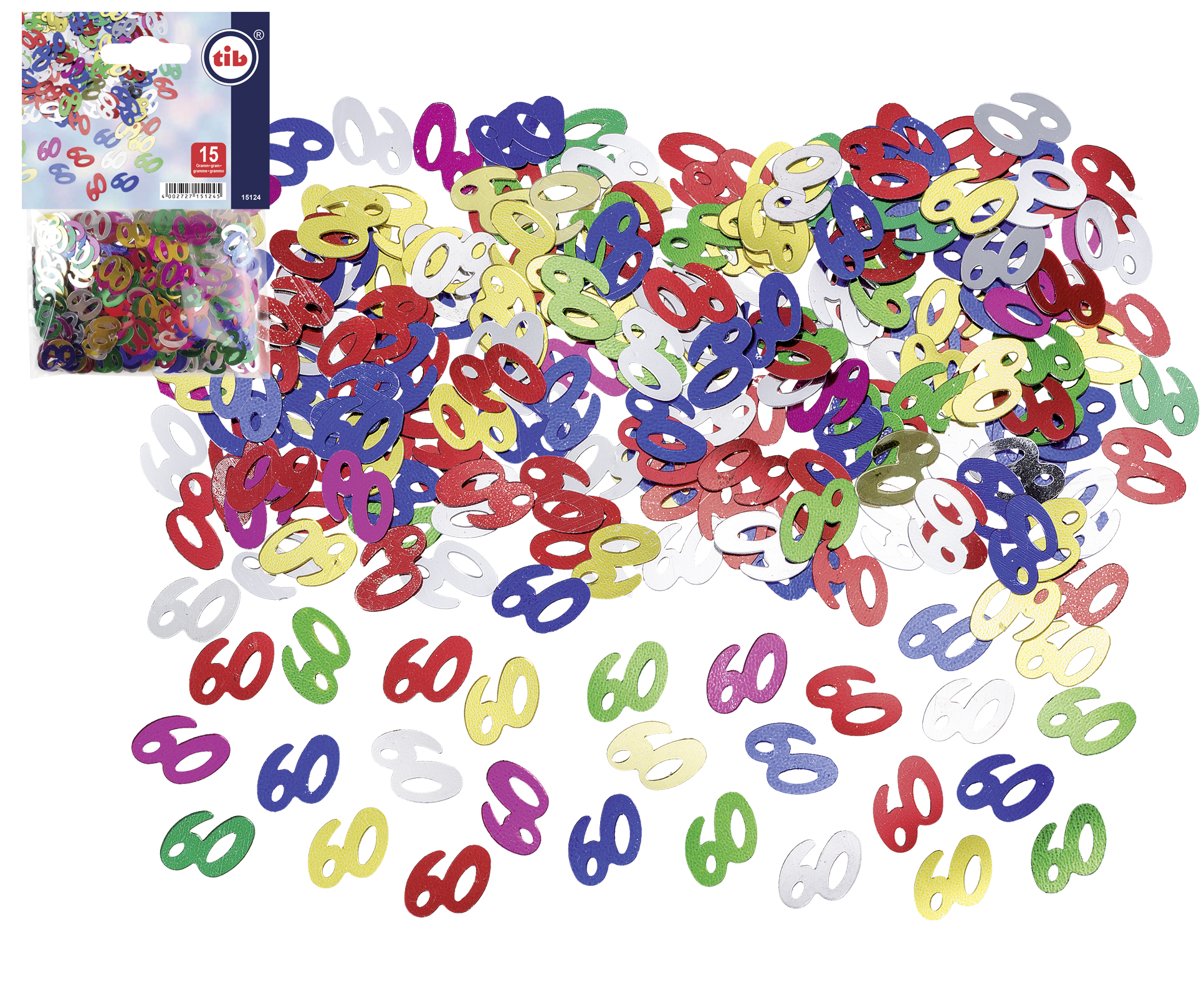 Geburtstags Konfetti zum 60er  bunt
