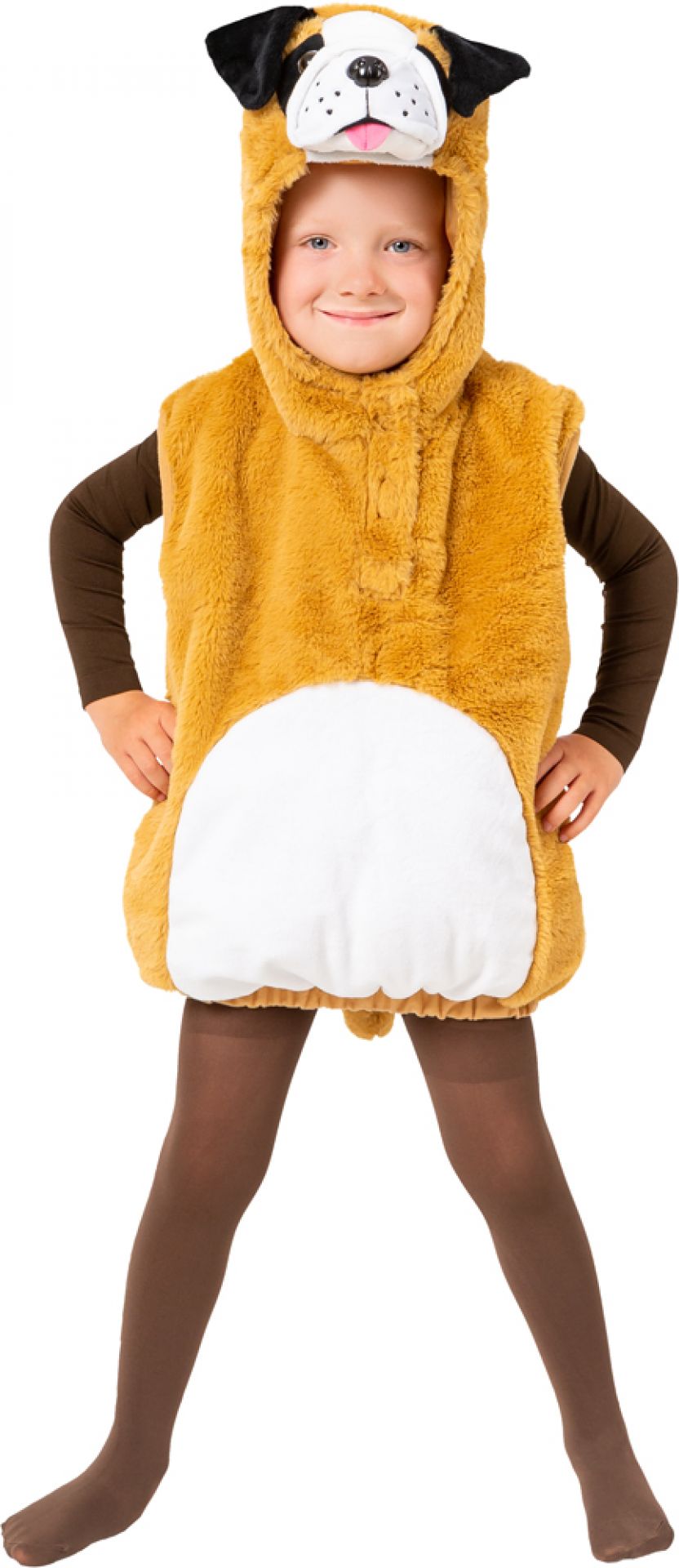 Hund Kostüm Plüsch Weste mit Kapuze Größe 104