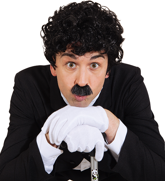 Herren Perücke schw. gelockt m.Bart