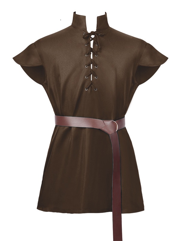 Mittelalter Oberteil braun MEDIUM mit Gürtel
