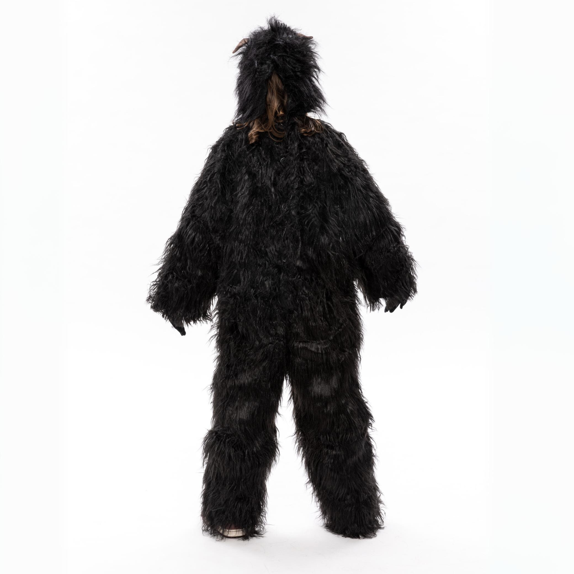 Krampus Kombi Overall Größe 128 schwarz und Maske