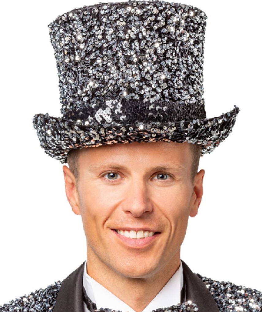 Pailletten Zylinder Silber delux