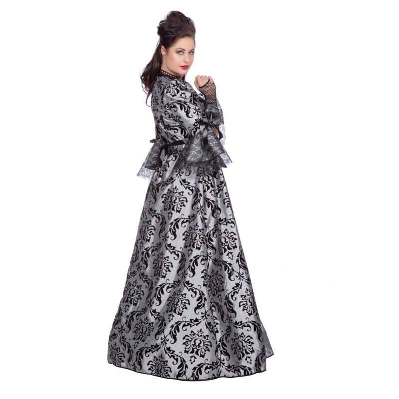 Kleid Marquise grau-schwarz  Gr. 38