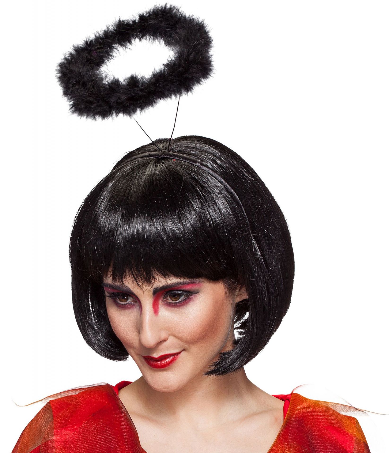 Heiligenschein mit schwarzen Federn  *)