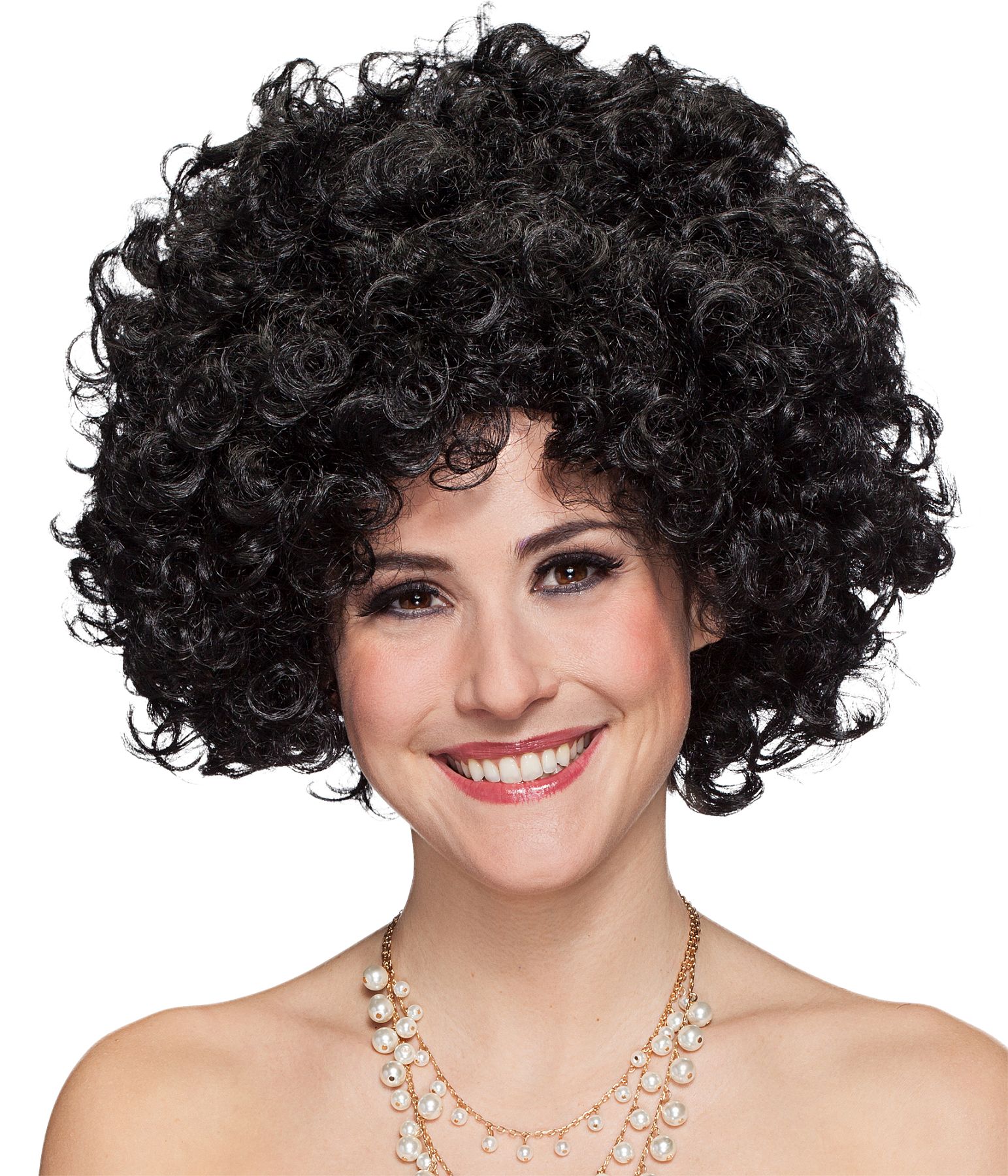 Locken Perücke schwarz