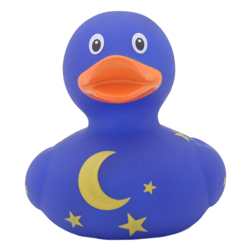 Blaue Badeente mit Mond und Sternen  ca. 8,5cm