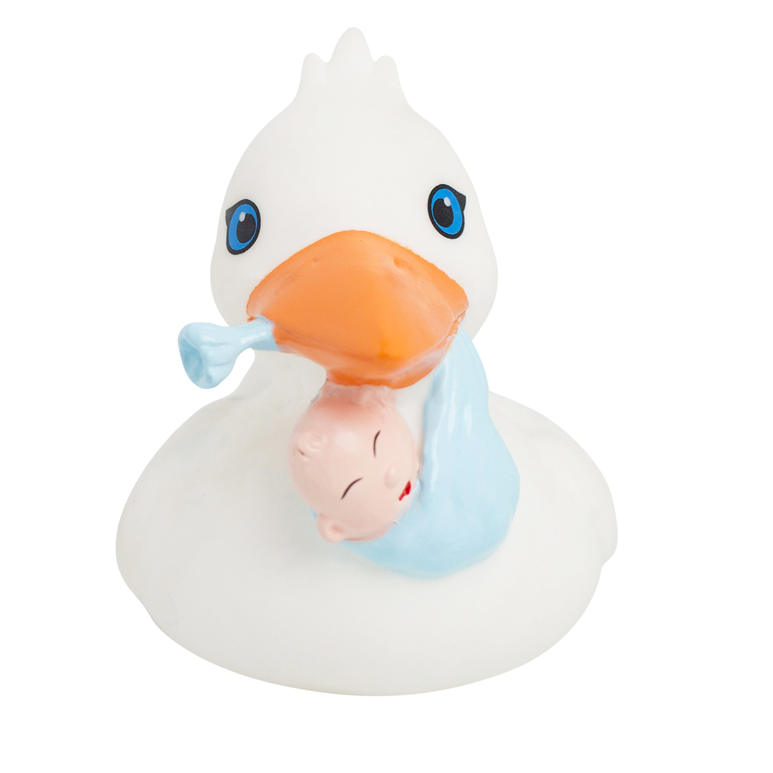 Badeente als Storch mit Baby ca. 8,5cm