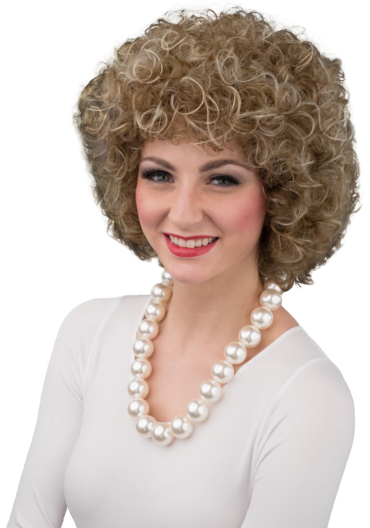 Locken Perücke  braun-blond