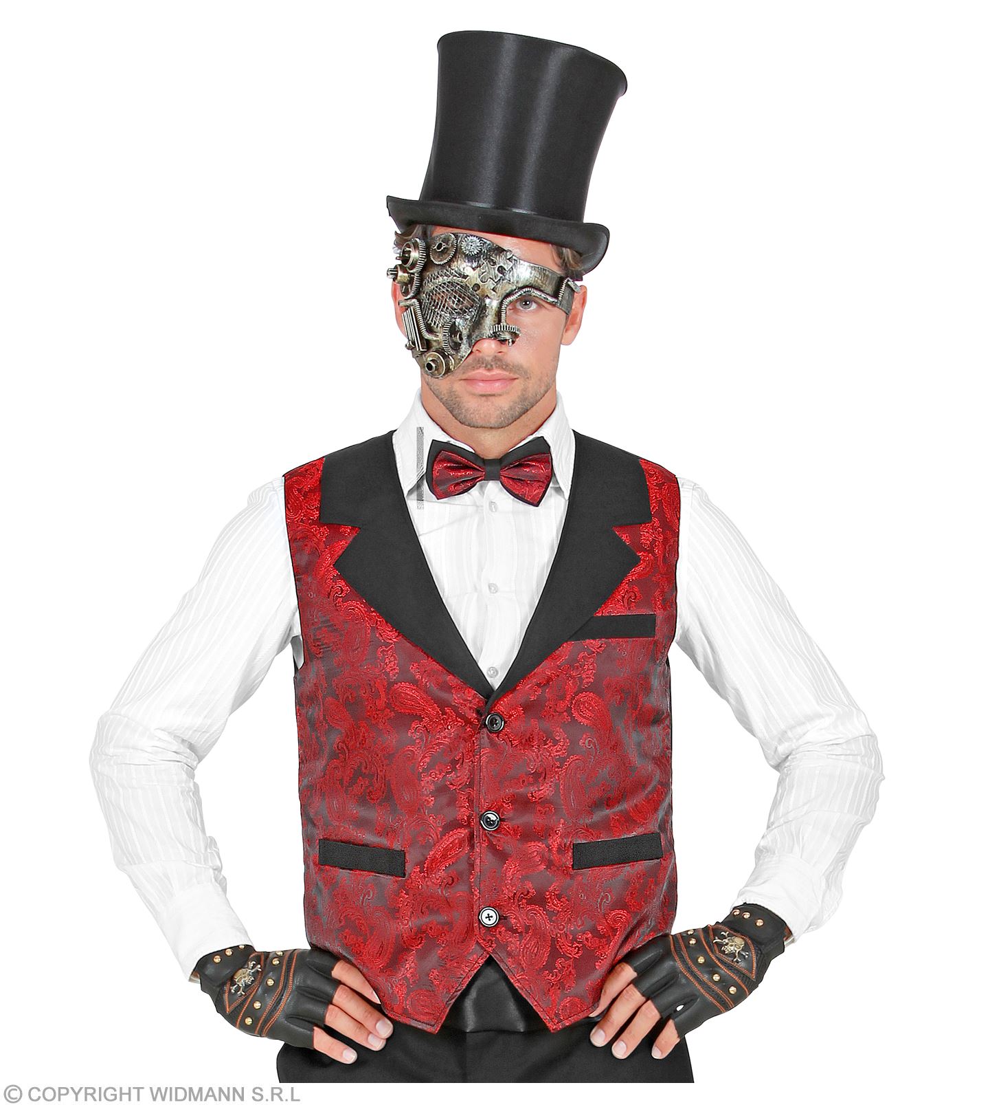 Weste weinrot Jacquard XL