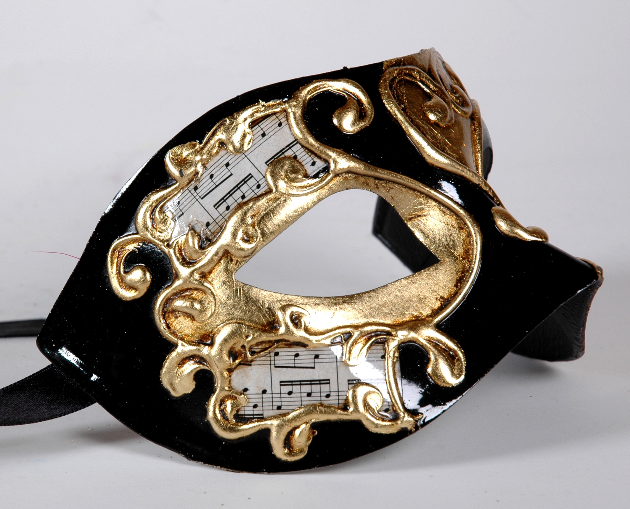 Venezianische Maske Columbine Musica gold-schwarz