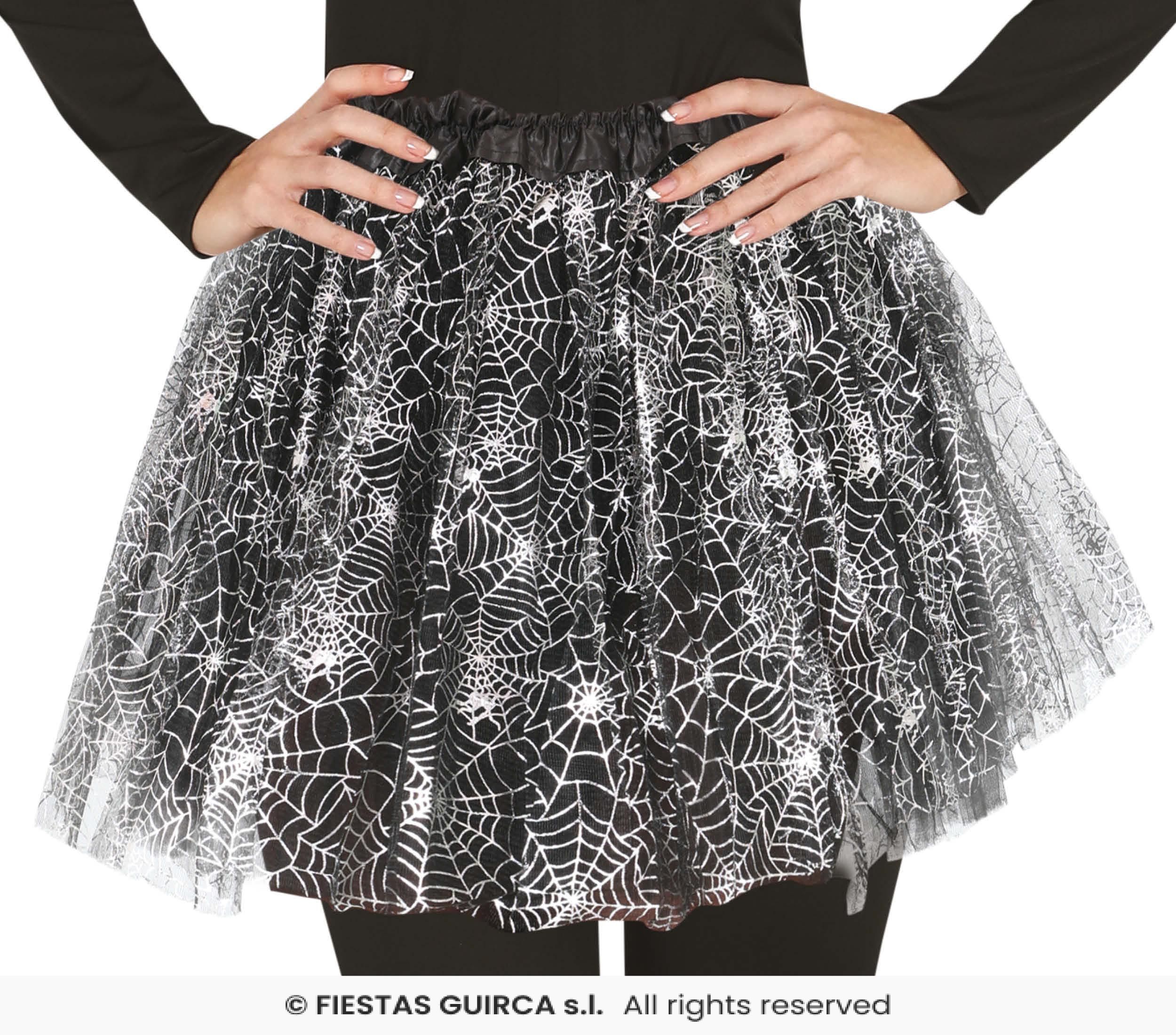 Spinnennetz Tutu  silber-schw.  ca. 40cm lang