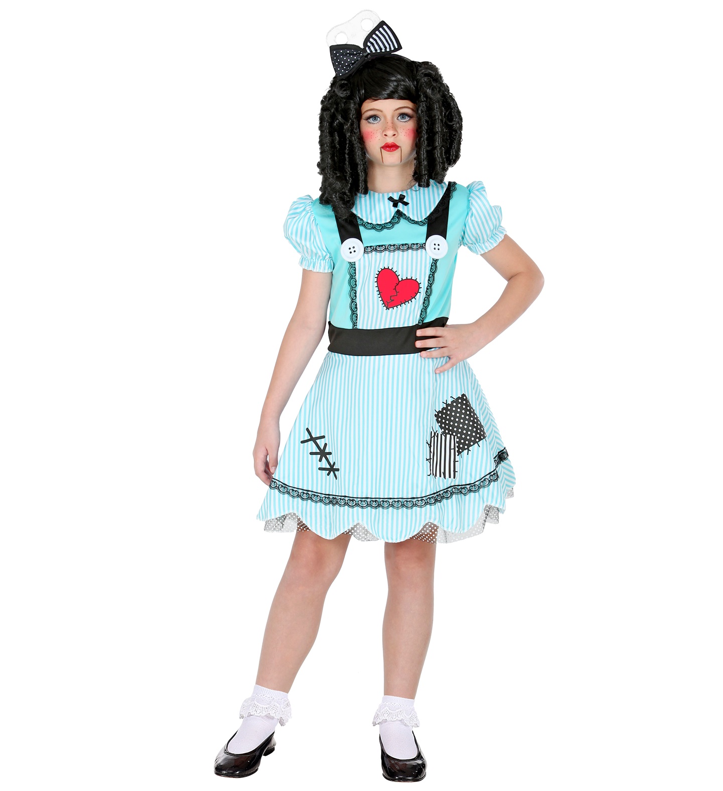 Horror Puppe Kleid  Gr. 140   hellblau