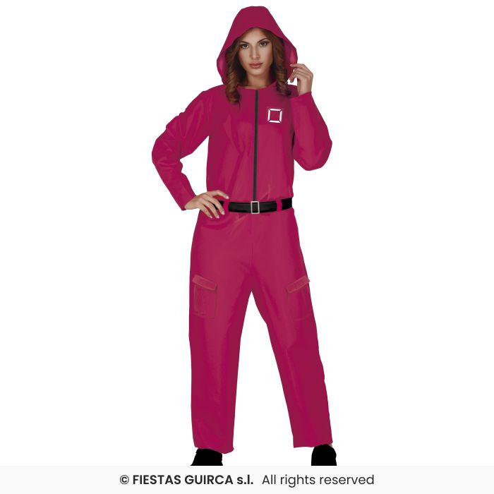 Gamer Overall mit Kapuze pink  36-38  S
