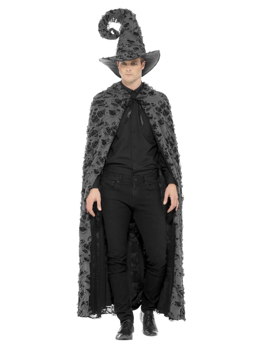 Halloween Fetzen Umhang schwarz-grau