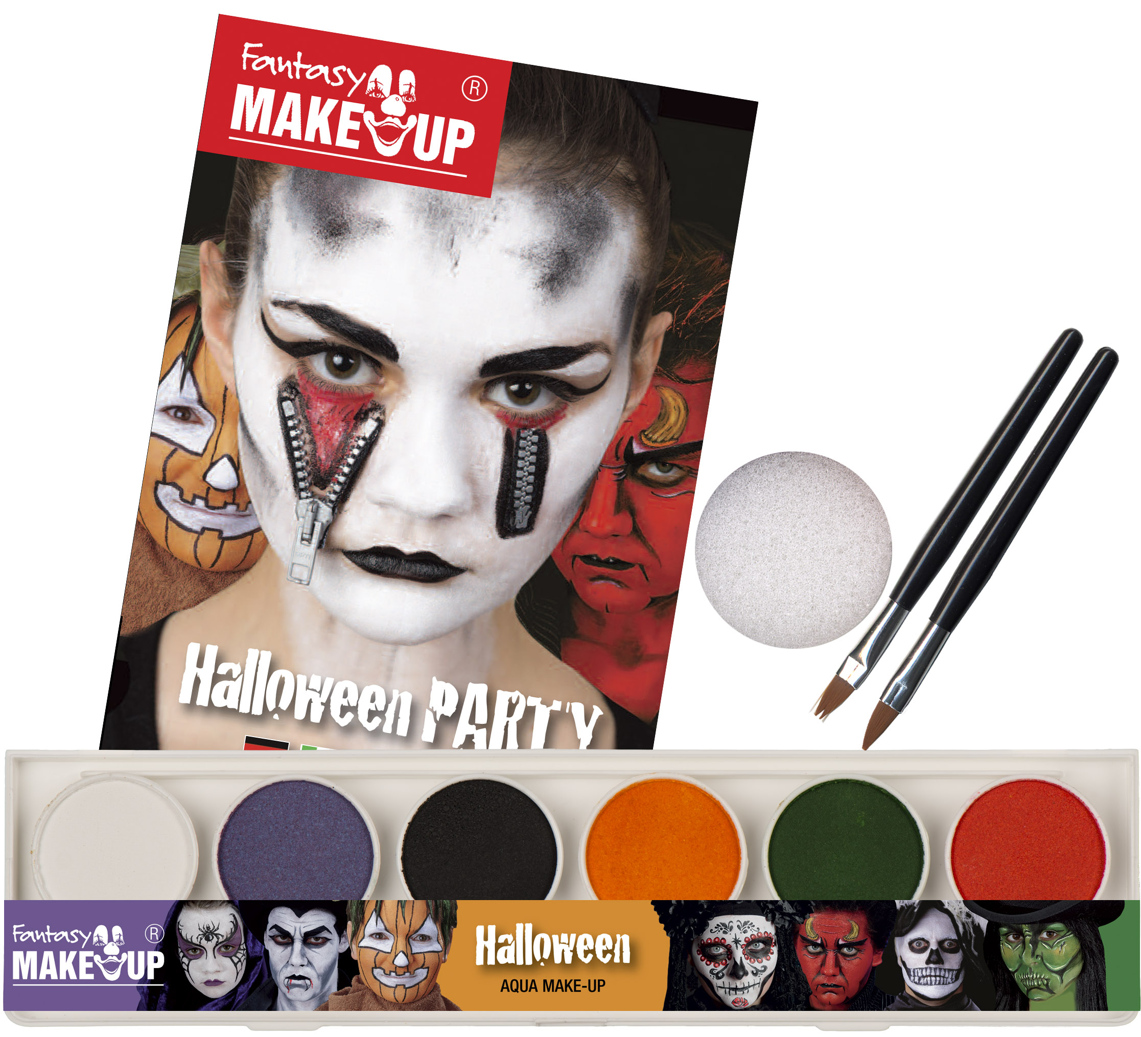 Halloween Aqua Malkasten 6 Farben m.Anleitung