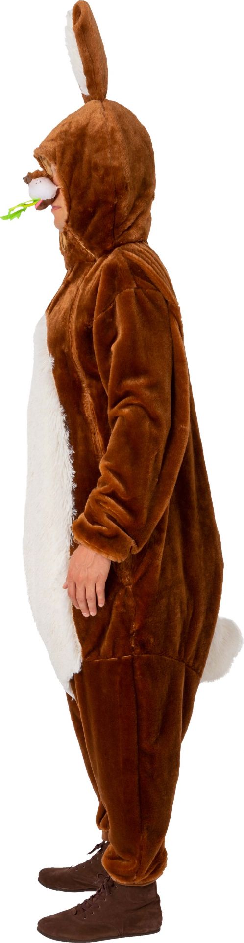 Hasen Overall dunkelbraun mit großen Kopf  Herrengröße